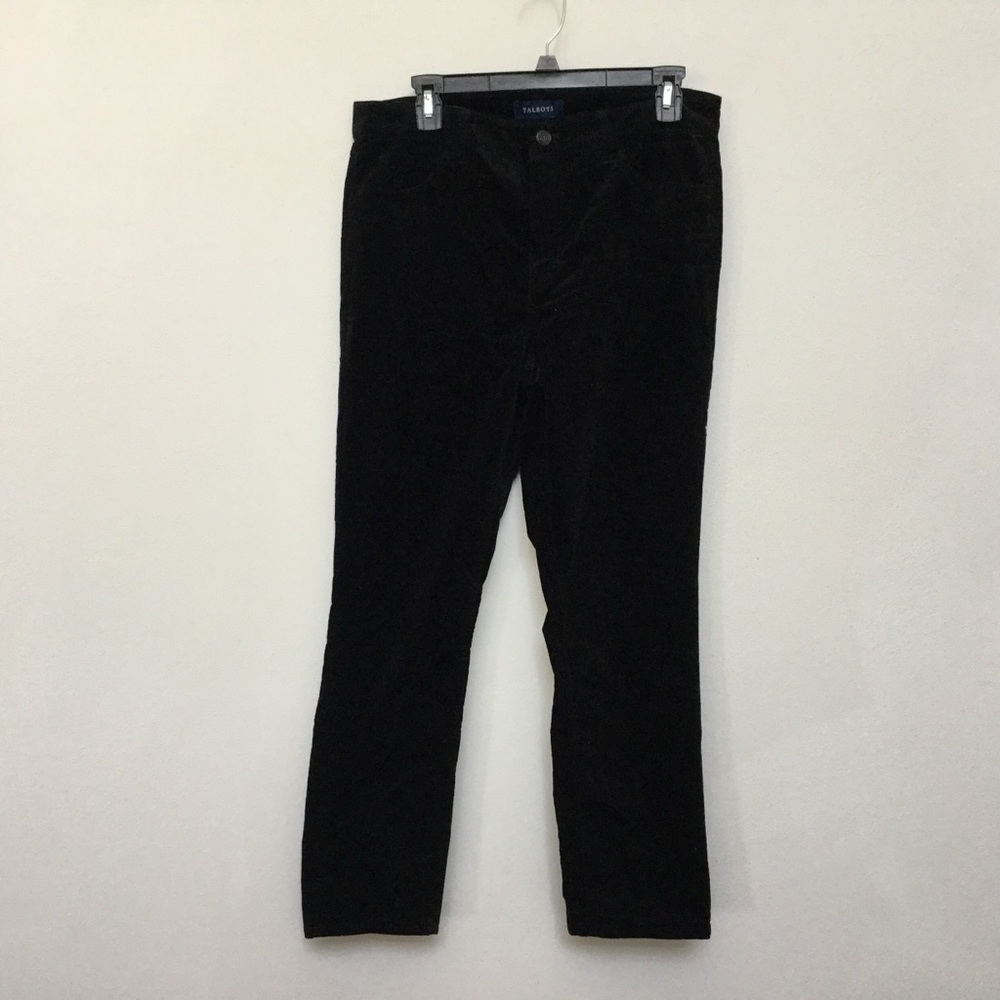 Talbots High Waist Straight Leg Velveteen Pants Size 10P Fall Winter Basic